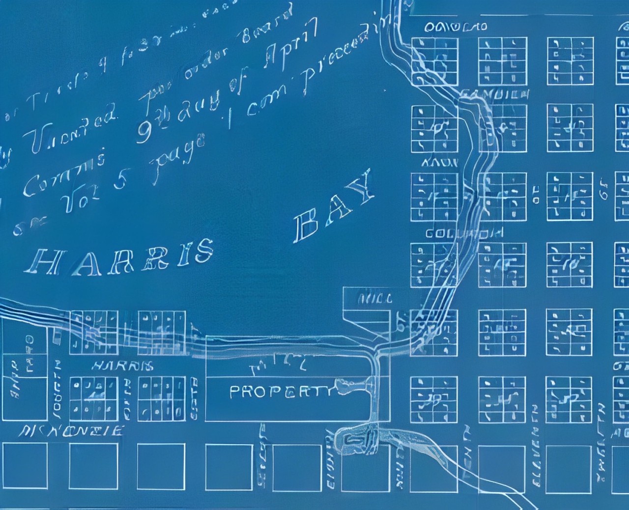 1883 Blue Crop 375 Daniel J. Harris Plat of January 2, 1883.
