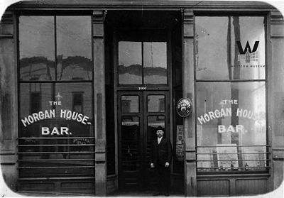 The Morgan Block was built by Phillip and Mary Ann Morgan from property purchased in 1889