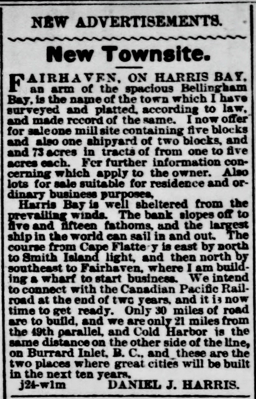 24 Jan 1883 Advertisement Seattle Post-Intelligencer.