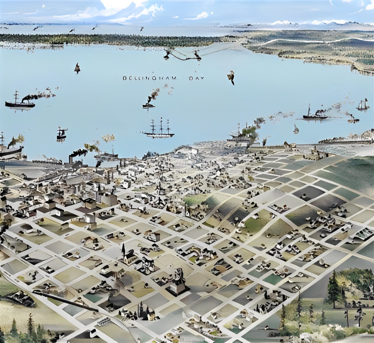 Fairhaven - 1891 Image from 1891 Birdseye Map of Fairhaven